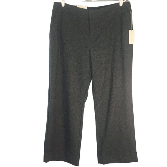 a new day Pants - A New Day Straight Leg High Rise Long Dress Pants Size 18 Gray Black Pockets